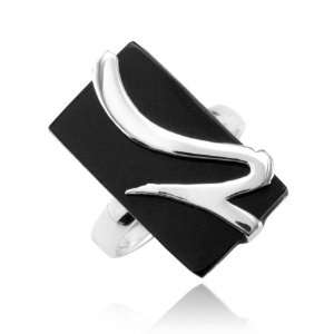  Sterling Silver Onyx Ring 
