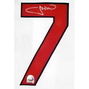  J.D. Drew Autographed Red Jersey Number Piece Sports 