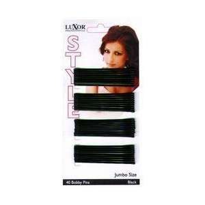  LUXOR Pro Style 40 Count Crimp Bobby Pins in Black (Model 
