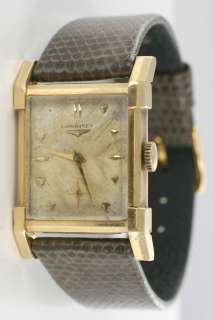 Mens 14KT Gold Square Face Longines  