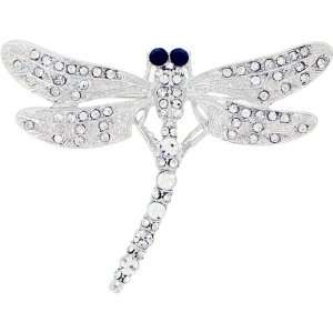  Silver Dragonfly Pins Austrian Crystal Insect Pin Brooch Jewelry
