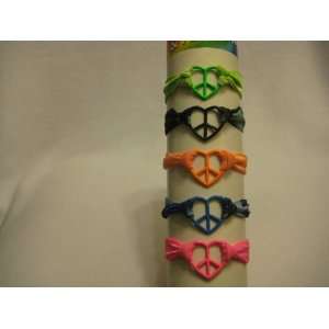  Shaped Peace Sign Bracelet with Tie Dye Stretch Band Toys & Games