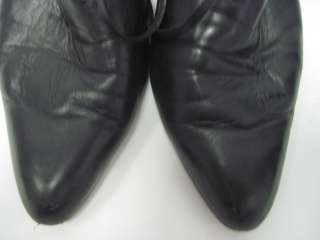 NOUCHKA Black Leather Lace up Slides Pumps Sz 39 9  