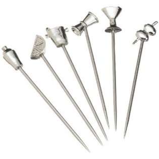 Prodyne MP 9 Stainless Steel and Pewter Martini Picks, Set of 6 at 