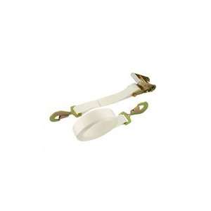  2 x 16 White Tent Ratchet Strap w/ 10k Twisted Snap 