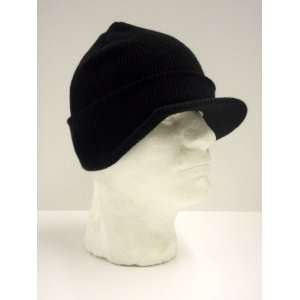  Visor Beanie Hat   Black