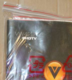 VIZIO VW420LF 42 LCD TV accessories remote control, set up guide 