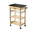 tier rubber wood trolley table black granite dining location