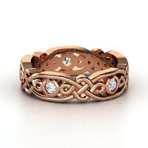  Brilliant Alhambra Band, 18K Rose Gold Ring with Diamond 