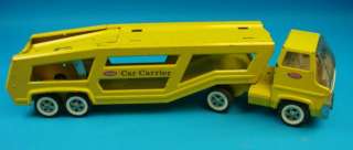 Vtg Metal Tonka Car Carrier 28 Yellow Steel Toy Truck+Trailer 