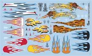 Gofer Racing Decals Dragon Flames Sheet 11003 for 1/24 or 1/25 model 