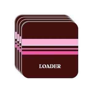 Personal Name Gift   LOADER Set of 4 Mini Mousepad Coasters (pink 