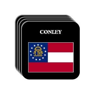 US State Flag   CONLEY, Georgia (GA) Set of 4 Mini Mousepad Coasters