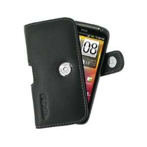  Genuine Cowhide Leather Horizontal Pouch Type Black Phone 