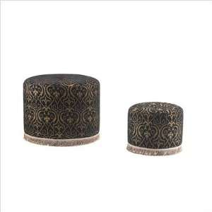  Durham Ottomans in Black and Gold Furniture & Decor