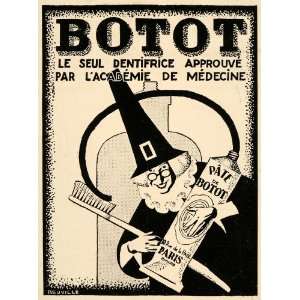  1928 Ad French Botot Toothpaste Toothbrush Witch Dental 