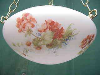 1910 HAND PAINTED DOME CHANDELIER ~ RE WIRED  