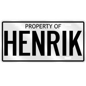  PROPERTY OF HENRIK LICENSE PLATE SING NAME