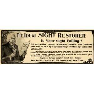   . Sight Restorer Eye Disorders NY   Original Print Ad