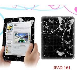 iPad Premium Quality Decal Skin Sticker   White Butterflies on Black 