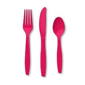  Magenta Plastic Cutlery   Assorted