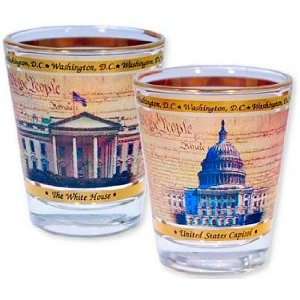 com Washington DC Shot Glass   Gold, Washington D.C. Shot Glasses, D 