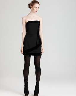 NWT Rachel Zoe Strapless Black Dress, size 4, Wool, Velvet –Trim 