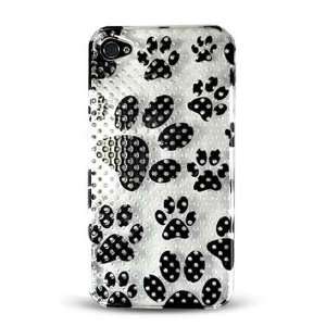  Black Dog Paw Perforated Design Snap on Hard Skin Shell 