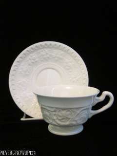 WEDGWOOD PATRICIAN PLAIN (OLD) OFF WHITE~CUP & SAUCER (s)~VINTAGE 