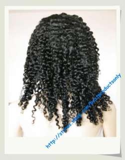 100% Indian remi full lace wig,18long ,#1,Africa curl,Swiss lace 
