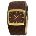 Axcent Flow Ladies Watch with Brown Band and Gold Case