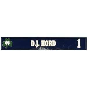  DJ Hord #1 Notre Dame Game Used Locker Room Nameplate 