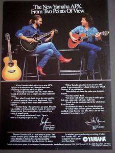 1989 Yamaha APX Guitar Steve Lukather Steve Farris Ad  