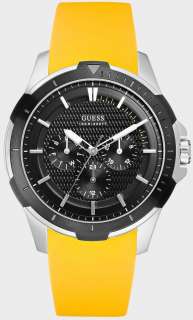NEW Guess U10631G2 Multifuction Yellow Silicone Watch  