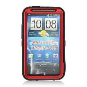HTC Inspire 4G Hybrid Dual Protector Case   Red/Black (Package include 