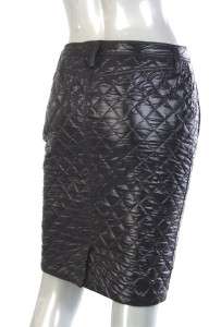 NEW MONCLER STYLISH BLACK QUILTED DOWN PENCIL SKIRT 42/8  