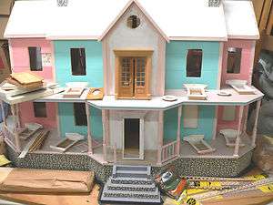 Large Two Story Victorian Style Dollhouse with Attic  