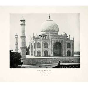  1910 Print Taj Mahal Agra India Historic Mughal Architecture 