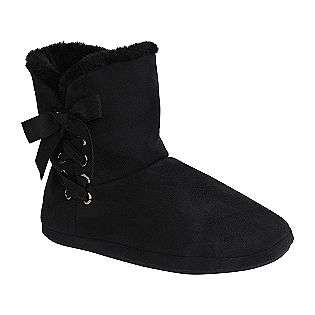  Side Lace Bootie Slipper   Black  Route 66 Shoes Womens Casual