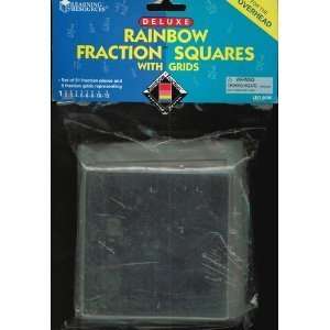 Overhead Deluxe Rainbow Fraction Squares with Grids  Toys & Games 
