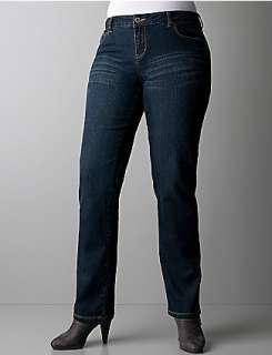 Plus size studded straight leg jeans by DKNY JEANS  Lane Bryant