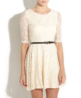 Cream (Cream) Mela Cream Lace Dress  249579413  New Look
