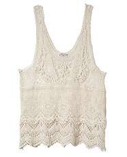 Winter White (Cream) Teens Cream Crochet Lace Vest  245649512  New 