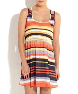 Orange (Orange) Madam Rage Stripe Summer Dress  253933080  New Look