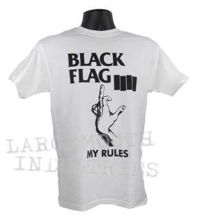 BLACK FLAG MY RULES Old School ROLLINS PUNK T Shirt  