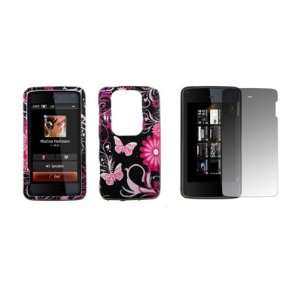 Nokia N900   Premium Pink and Black Butterfly Flowers 
