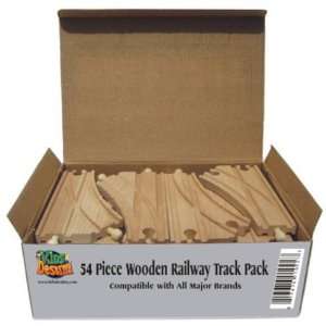  52 Piece Wooden Train Track Pack   100% Compatible with 