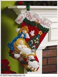 Bucilla Felt Applique 18 Christmas Stocking Kit Mary Joseph Jesus 