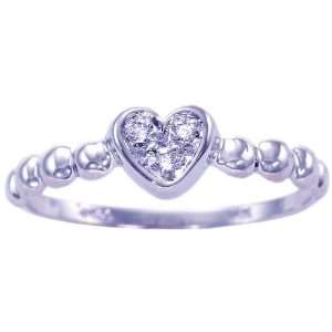   Diamond Petite Heart Promise Ring Diamond, size6 diViene Jewelry