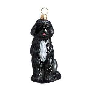 Portugese Water Dog Glass Ornament